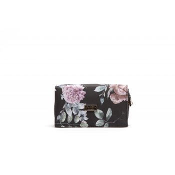 Kamma Small Cosmetic Bag Black W/flower