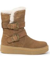 de isteria botin piel dos hebillas camel