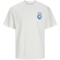 jack  jones camiseta 12269384 jjcharge printed tee ss crew neck ln cloud dancer para hombre