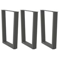 patas para mesa de comedor en forma de v 3 unidades antracita 70 x 72-733 cm acero vidaxl
