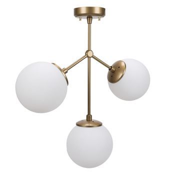 Lámpara De Techo Damar-6337 Amarillo Blanco Metal Vidrio 43x15x43 Cm