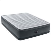 colchon hinchable doble dura-beam deluxe fiber-tech con bomba electrica 152x203x46 cm gris