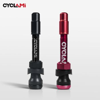 2 uds CYCLAMI válvula sin cámara de bicicleta aleación de aluminio Presta válvula desmontable extraíble FV boquilla de neumático ultraligera 45mm 65mm 85mm