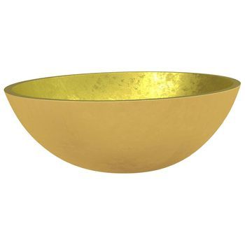 Lavabo De Vidrio Dorado 50x37x14 Cm Vidaxl