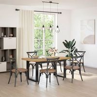 mesa comedor  mesa de cocina noain patas forma u madera maciza pino 160x90x75cm