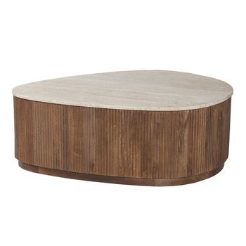 Mesa Baja De Madera Maciza Colección Delhi 100cm - Estilo Étnico Y Diseño