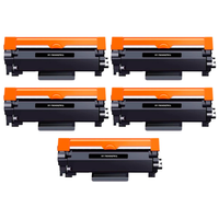 5 toner compatibles brother tn2420 xl - con chip - tn-2420 alta capacidad  jumbo brother mfc l2710dw