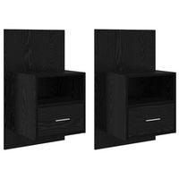 mesita de noche 50x325x80 cm madera - negro