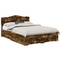 estructura de cama con cajon roble ahumado 140 x 200 cm vidaxl