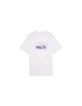 Camiseta Puma Graphics Stacked No. 1 Logo Relaxed Mujer Blanco