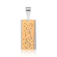 colgante de acero inoxidable con elemento chapado en oro amarillo