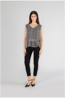 blusa de georgette estampada optical black m