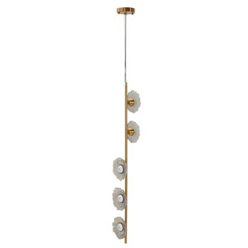 Lámpara de araña de metal con adornos de cristal, 15x16x110 cm