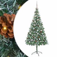 arbol de navidad artificial verde 210 cm pvc y acero vidaxl