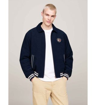 Tommy Jeans para hombre. DM0DM19626 Chaqueta universitaria amplia de pana marino (XL), Casual, Poliéster Reciclado, Sostenible