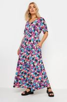 yours vestido largo con bolsillos de flores negras y rosas mujer curvy y tallas grandes yours