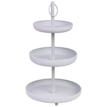 Bandeja de metal decorativa 30x30x50h cm