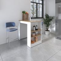isla de cocina portree en melamina 3 estantes y almacenamiento abierto