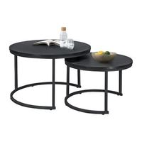set de 2 mesas de centro nido christchurch redondas - negro encasa