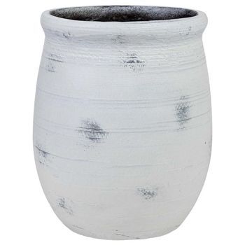 Macetero De Fibra De Vidrio Blanco 32x32x37,5cm