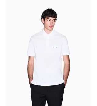 A|X Armani Exchange para hombre. XM002231AF10366U0009 Polo de algodón blanco (XS), Casual, Manga corta