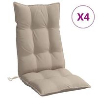 cojines de silla con respaldo alto 4 uds tela oxford gris taupe vidaxl