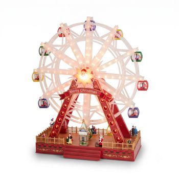 Noria Navideña Well Home - Luces Led, Movimiento Y Música - 56,5x24,5x65 Cm