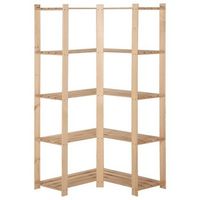 estanteria  libreria industrial  estante de esquina 5 niveles pino macizo 825x825x170 cm