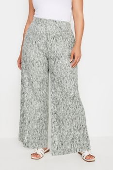 Yours Pantalones Anchos Grises Texturizados, Mujer Curvy Y Tallas Grandes, Yours