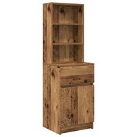 mesilla de noche madera antigua 39x35x125cm madera ingenieria vidaxl