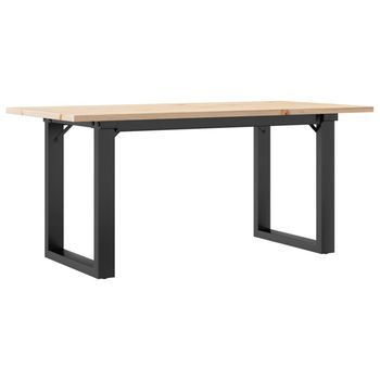 Mesa De Centro Marco O Madera Maciza Pino Y Acero 100x50x45 Cm Vidaxl