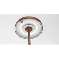 lampara de mesa led recargable y regulable poldina reverso corten con duracion de bateria de hasta 12 horas ip65 para exteriores