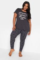 yours pijama gris de corazones follow your dreams