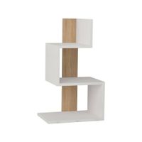 mesa de cafe efecto madera roble blanco 42x30 h72 cm