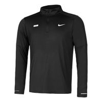 nike dri-fit dri-fit element flash half-zip camiseta de running hombres-negroplateado