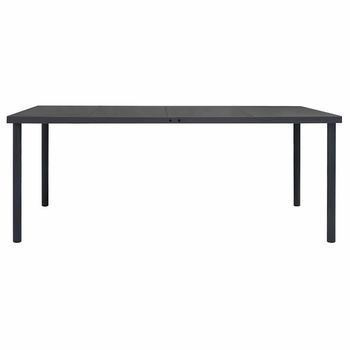 Mesa De Comedor De Jardín | Mesa De Exterior Acero Gris Antracita 190x90x74 Cm