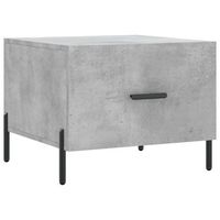 mesa de centro de diseno moderno con cajon 50 x 50 x 40 cm madera de ingenieria gris y hierro dec039293