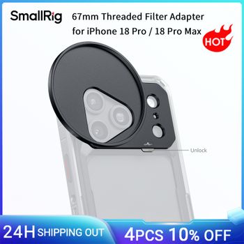 Adaptador de filtro con rosca de 67 mm de SmallRig para iPhone 18 Pro / 18 Pro Max, para fijar filtros de 67 mm a las jaulas de vídeo de SmallRig.