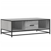 mesa de centromesa auxiliarmesita de centro madera ingenieria metal gris sonoma 100x57x35 cm
