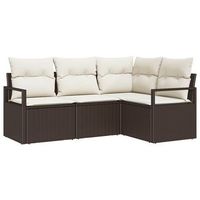 juego de sofa 4 pcs marron ratan sintetico vidaxl