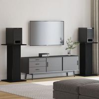 soportes para altavoces 2 piezas - roble negro 30x30x60 cm - madera de ingenieria v9980 unico  negro