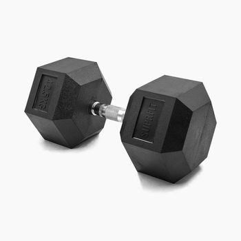 Mancuerna Hexagonal De Goma (individual) Suprfit 42,5 Kg, Negro
