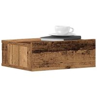 mesita de noche flotante - dormitorio - madera de ingenieria - envejecida 40x32x15cm