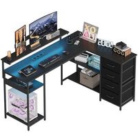 escritorio gaming en l con soporte para monitor cajones y toma integrada mesa gamer led