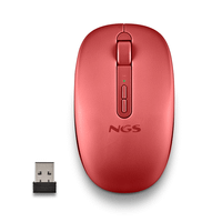 mouse ngs wireless fog dual red bluetooth 52 24ghz multidispositivo 1600dpi silencioso color rojo