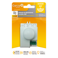 garza power - detector de movimiento microondas invisible angulo deteccion regulable 180  360 blanco