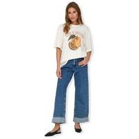only jeans hope wide jeans - medium blue denim para mujer