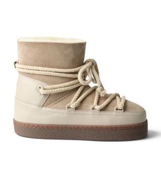 Inuikii para mujer. 1002.003.0022 Botas de Piel Classic beige (39), Plano, Cordones, Casual