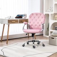 silla escritorio de terciopelo vinsetto 595x605x93-103 cm rosa