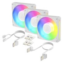 refrigeracion aire arctic 120mm bionix p12 a-rgb 3 ventiladores blancos
